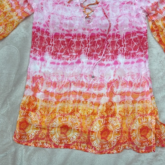 Women's Pink and Orange Swim Coverup - Picture 4 of 8